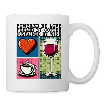 Powered By Love Coffee Wine Mom Gift - Mug - white - Right