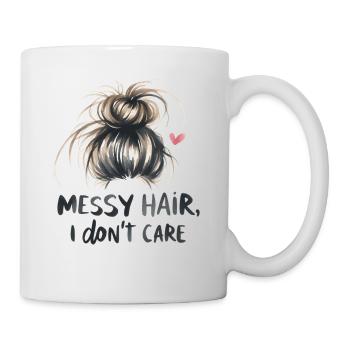 Messy Hair I Don't Care Funny Mother's Day Mom - Mug - white - Right