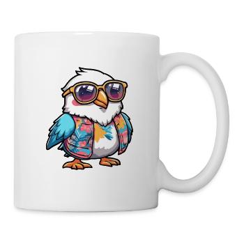 Colombe oiseau drôle d’été - Mug blanc - blanc - Droite