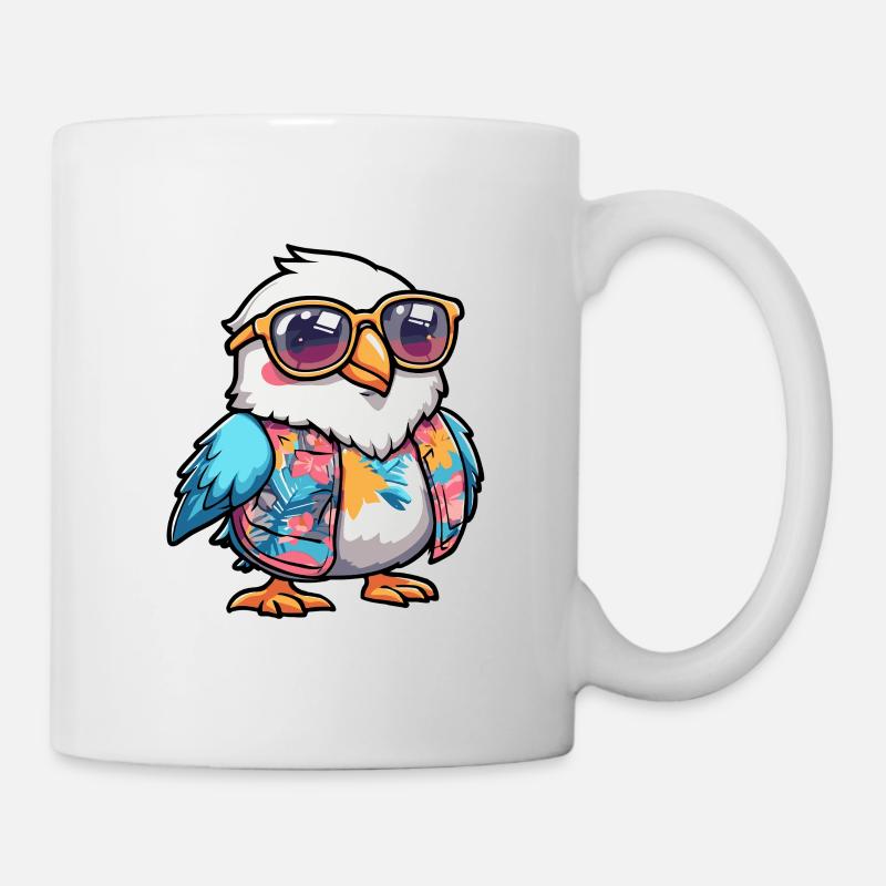 Taube Vogel Lustig Sommer - Tasse - Weiß
