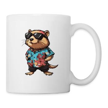Biber Comic Lustig Sommer - Tasse - Weiß - Rechts
