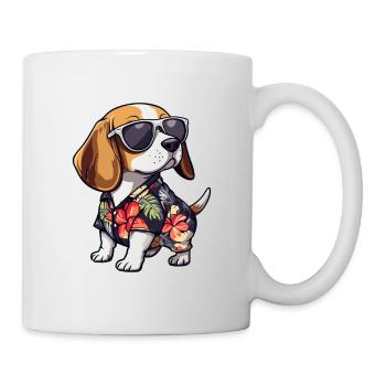 Beagle Hund Lustig Sommer - Tasse - Weiß - Rechts
