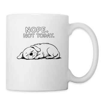 Nope, Not Today – Funny Loafing Dog Design - Mug - white - Right