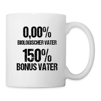 Bonus Vater Papa Papi Stiefvater Vatertag Geschenk - Tasse - Weiß - Rechts