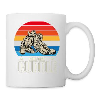 Real Man Cuddle / JiuJitsu Tshirt/Hoodie - Tasse - Weiß - Rechts