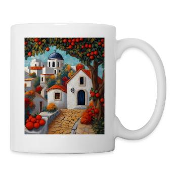 Greek Christian church surrounded by trees - Mug - white - Right