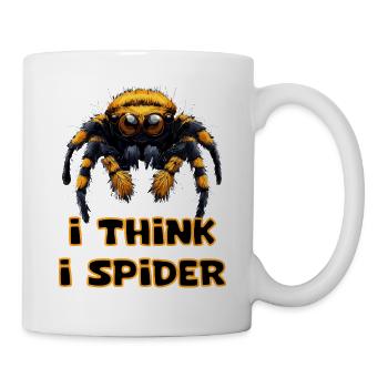 lustiges I Think I Spider Spinne Denglish Humor - Tasse - Weiß - Rechts