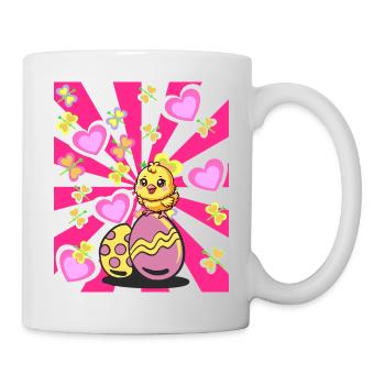 Rétro Pâques poussin enfants enfant bébé oeuf de poule - Mug blanc - blanc - Droite