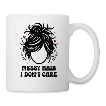 Cheveux en désordre Je m’en fiche Maman Maman Cadeau - Mug blanc - blanc - Droite