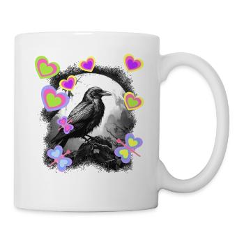 Nature Mystique Printemps Oiseau Corbeau Corbeau Enfants - Mug blanc - blanc - Droite