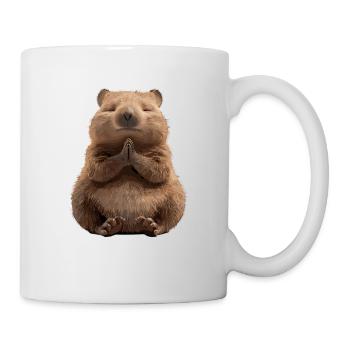 Relaxed Meditating Wombat In Yoga Pose - Mug - white - Right