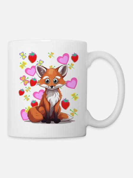 Fuchs Füchse Kinder Kind Sommer - Tasse - Weiß