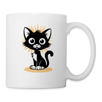 Charming black cat with radiant - Mug - white - Right