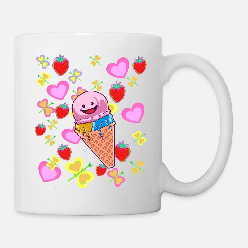 Sommer Retro Eis Eiskrem Kinder Kind Eiscrem - Tasse - Weiß