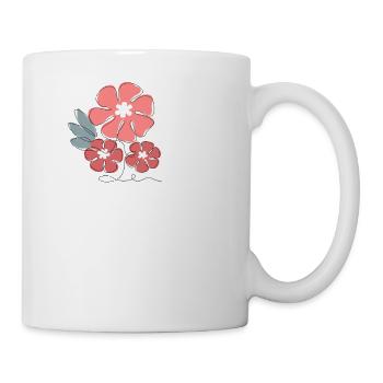 Lettre l fleurs minimalistes - Mug blanc - blanc - Droite