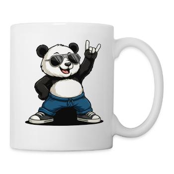 Lustiger Panda Rock Musik - Tasse - Weiß - Rechts