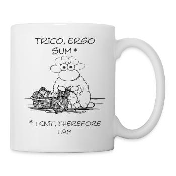 I think, therefore I am Schaf for handicraft fans - Mug - white - Right