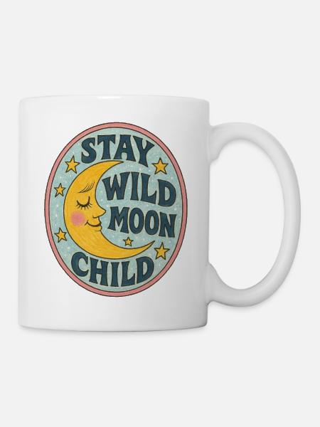 Bleib wild, Mondkind - Tasse - Weiß
