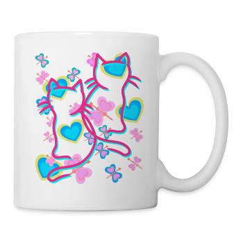 Rétro Été Chat Chats Vintage Enfants Enfant - Mug blanc - blanc - Droite