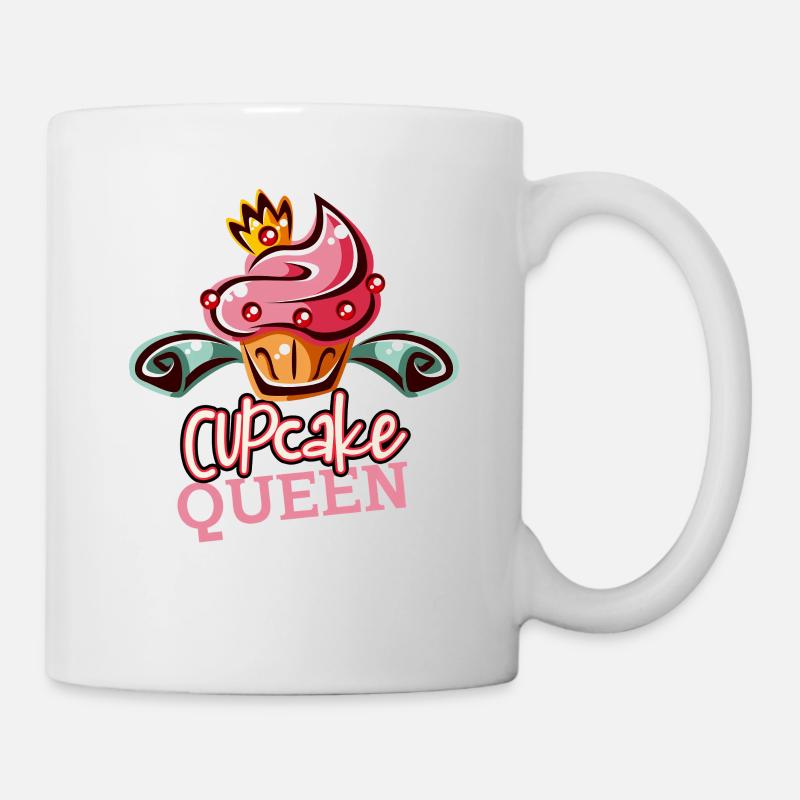 Krönchen auf, Cupcake an – die Queen ist da! - Tasse - Weiß
