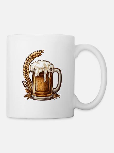 Bier Glas - Tasse - Weiß