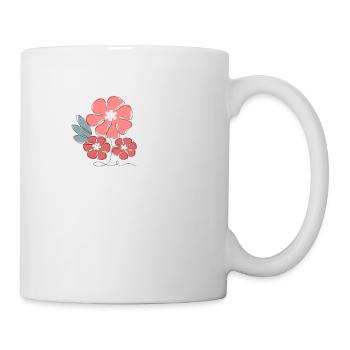 Letter and Minimalist Flowers - Mug - white - Right