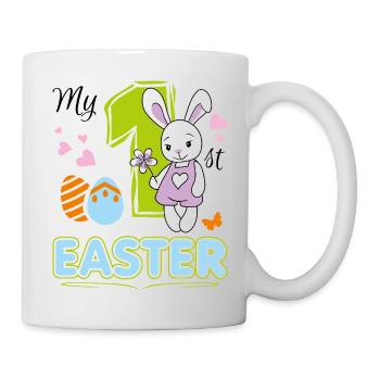Mein erstes Osterfest. Niedliches Design mit Baby-Hase - Tasse - Weiß - Rechts