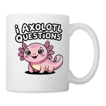 I Axolotl questions Jeu de mots Mignon amphibien Salamandre - Mug blanc - blanc - Droite