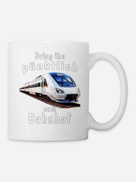 ZUG Bring ihn pünktlich zum Bahnhof - Tasse - Weiß