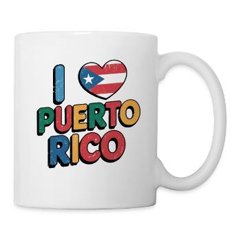 Ich Liebe Puerto Rico Herz Flagge Stolz - Tasse - Weiß - Rechts