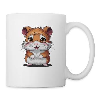 Niedlicher Hamster mit großen Augen und - Tasse - Weiß - Rechts