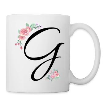 Lettre g fleurs - Mug blanc - blanc - Droite