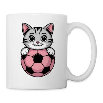 Soccer Girl Cat Funny Soccer Player Gift - Mug - white - Right