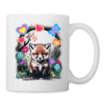 Printemps Rétro Renards Renards Début de printemps - Mug blanc - blanc - Droite
