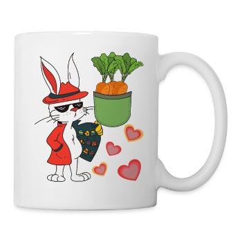 Easter Bunny Easter Egg Easter Eggs Bunny Retro 80s 90s - Mug - white - Right
