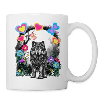 Retro Wolf Wolves Fairy Tale Fairy Tale Character Vintage - Mug - white - Right