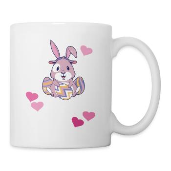 Osterhase Osterei Ostereier Hase Retro 80er 90er - Tasse - Weiß - Rechts
