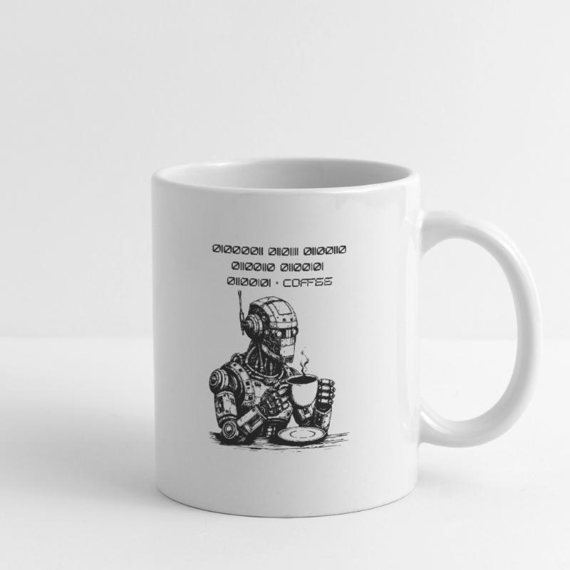 Binärer Kaffee Code Robot Tasse