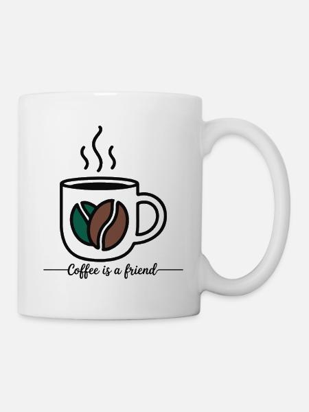 KAFFEE IST EIN FREUND - Tasse - Weiß