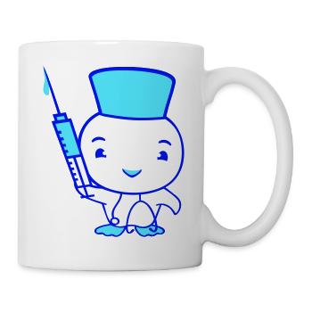 Ente Krankenschwester Arzt Spritze Krankenhaus süß - Tasse - Weiß - Rechts