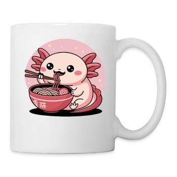 Kawaii Axolotl Essen Ramen Japanisch Süßer Feinschmecker - Tasse - Weiß - Rechts