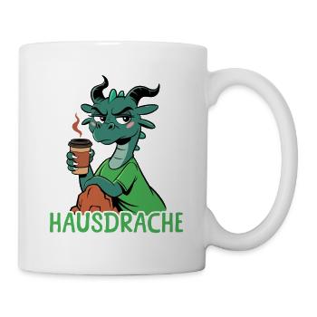 Hausdrache Kaffee Hausfrau - Tasse - Weiß - Rechts