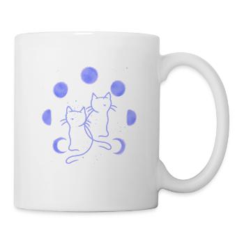 Cat Cats Moon Phase Moon Phases Universe - Mug - white - Right