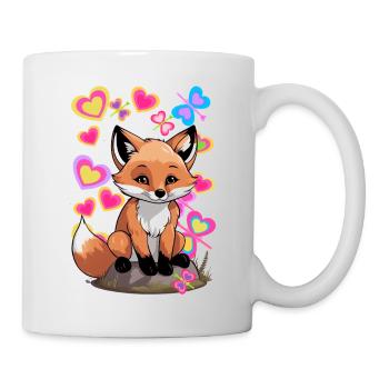 Renard, Animaux De La Forêt, Renards, Printemps, Papillons - Mug blanc - blanc - Droite