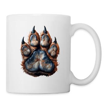 Detaillierter Wolfspfotenabdruck für - Tasse - Weiß - Rechts