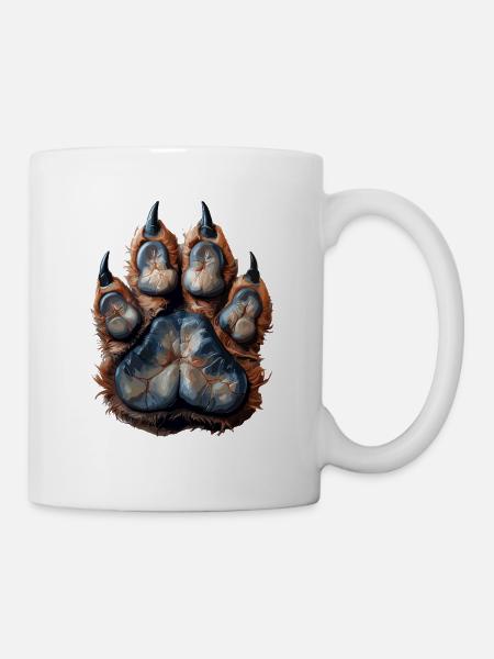 Detaillierter Wolfspfotenabdruck für - Tasse - Weiß