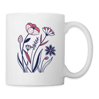 Blumen - Frühling - Sommer - Blüten - Tasse - Weiß - Rechts