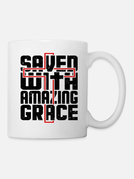 Saved with amazing grace - Tasse - Weiß