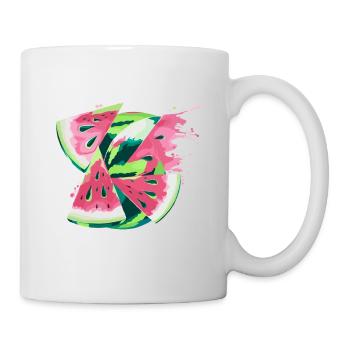 Frischer Wassermelonen-Splash für Sommerfreude - Tasse - Weiß - Rechts