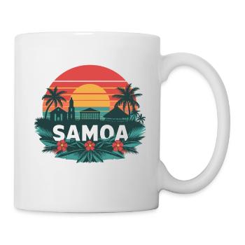 Entdecke Die Schönheit Von Samoa Im Tropischen - Tasse - Weiß - Rechts